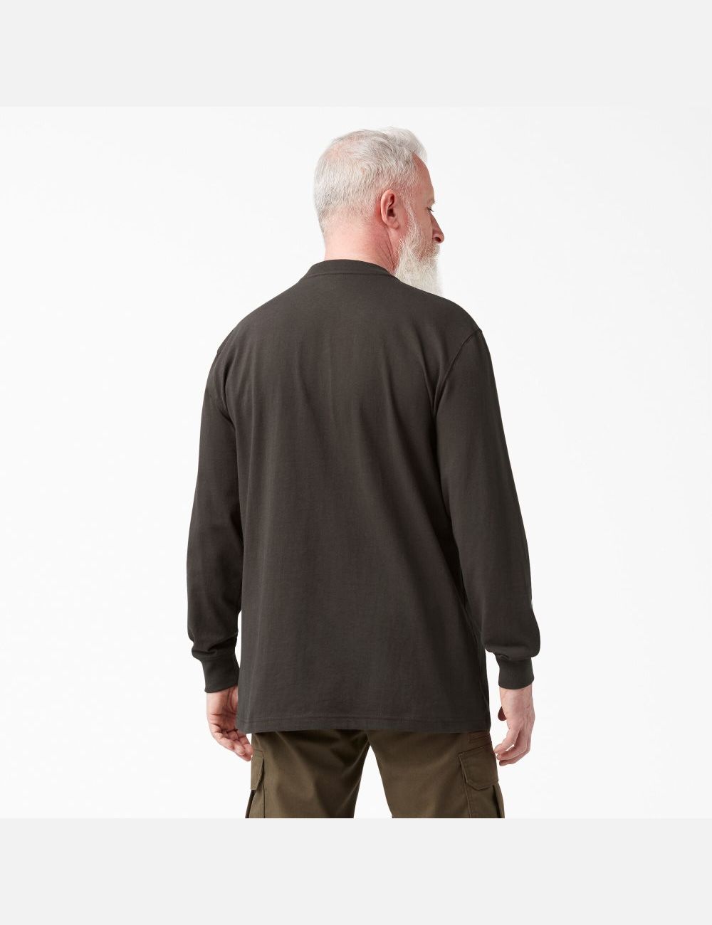 Chocolate Brown Dickies Long Sleeve Heavyweight Henley Shirts | 218FEPZRB