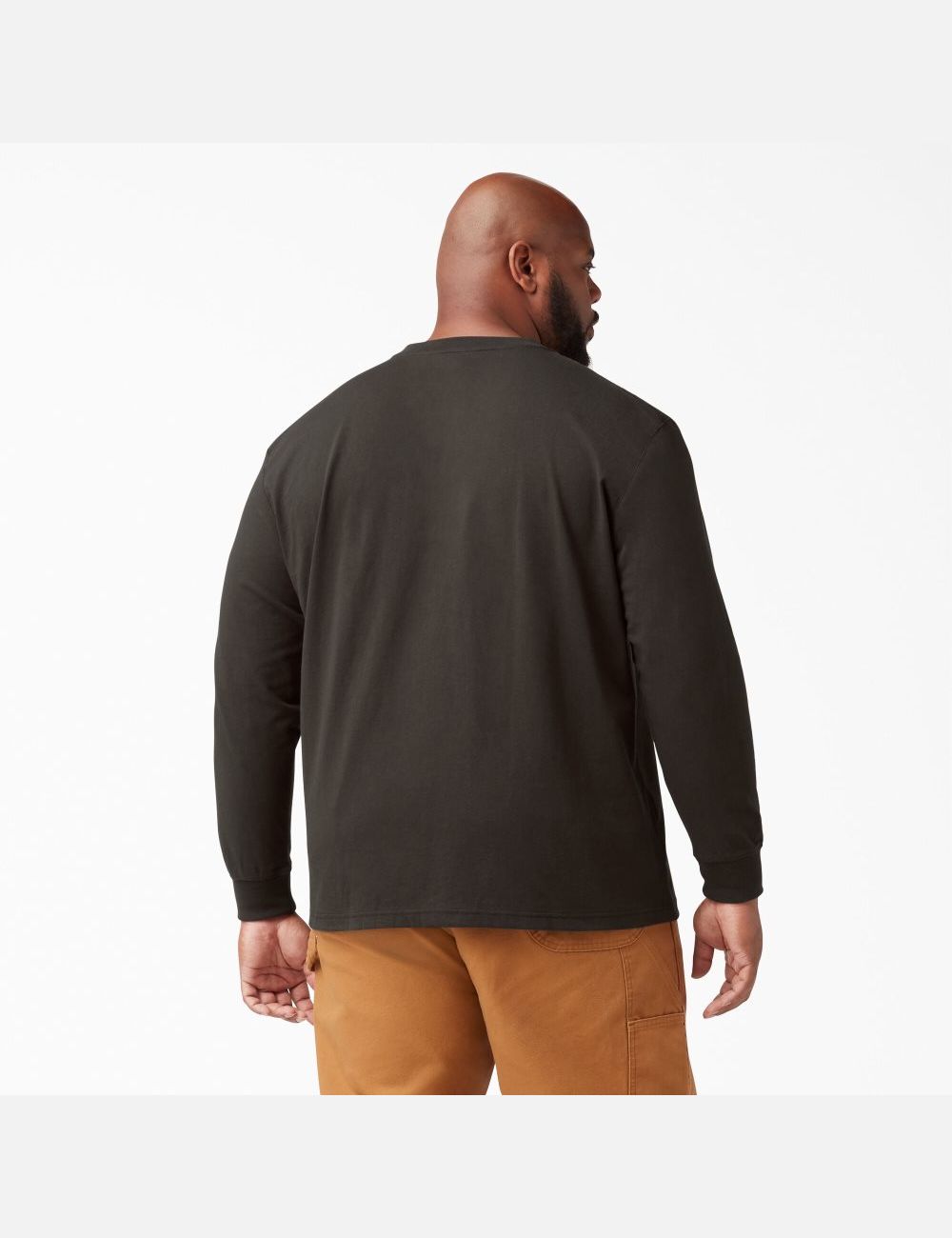 Chocolate Brown Dickies Long Sleeve Heavyweight Henley Shirts | 218FEPZRB