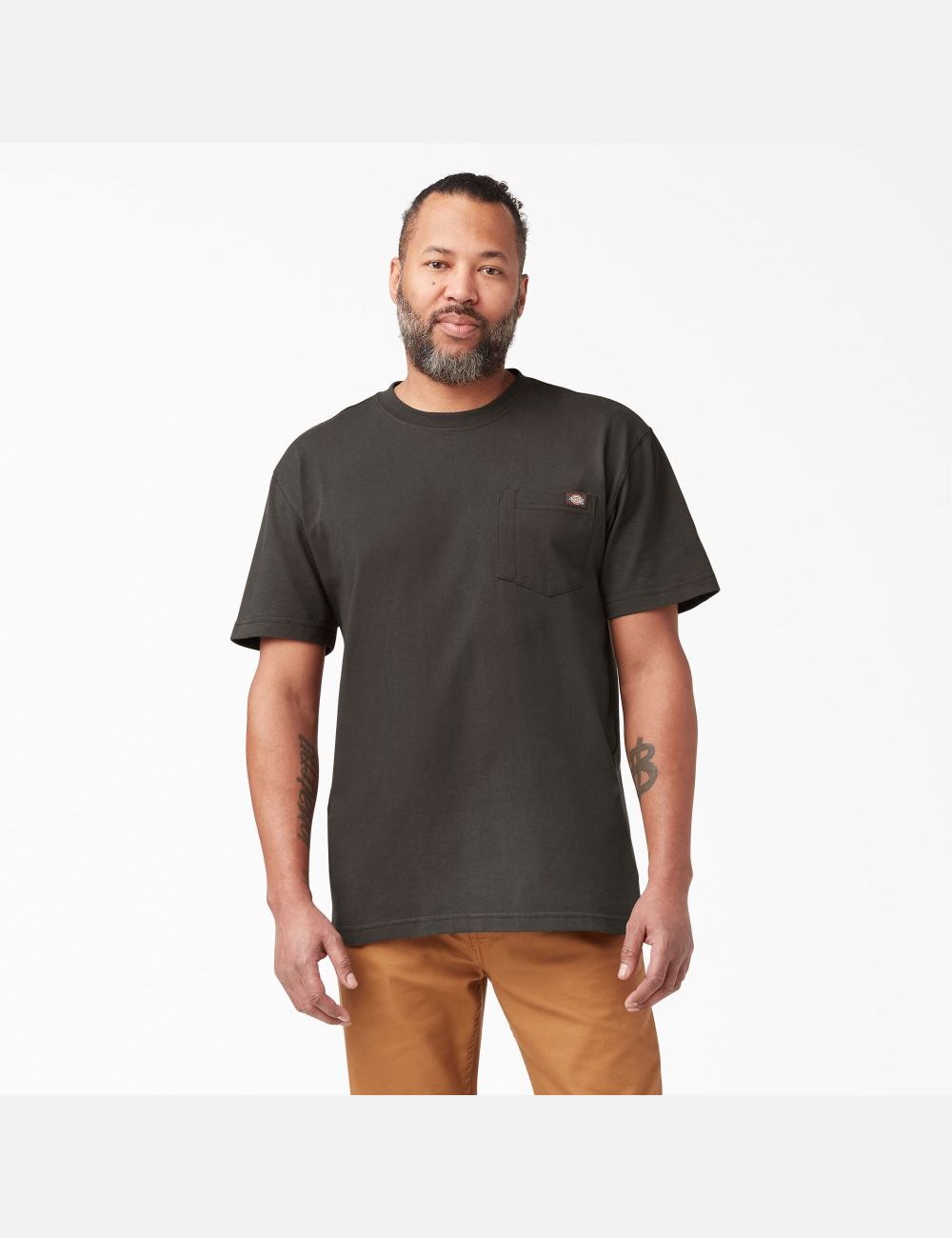 Chocolate Brown Dickies Short Sleeve Heavyweight T-Shirts | 138TLECJU