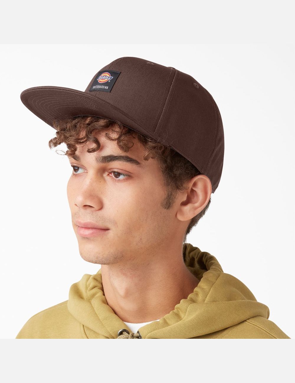 Chocolate Brown Dickies Skateboarding Flat Bill Hats | 169XYBGCD