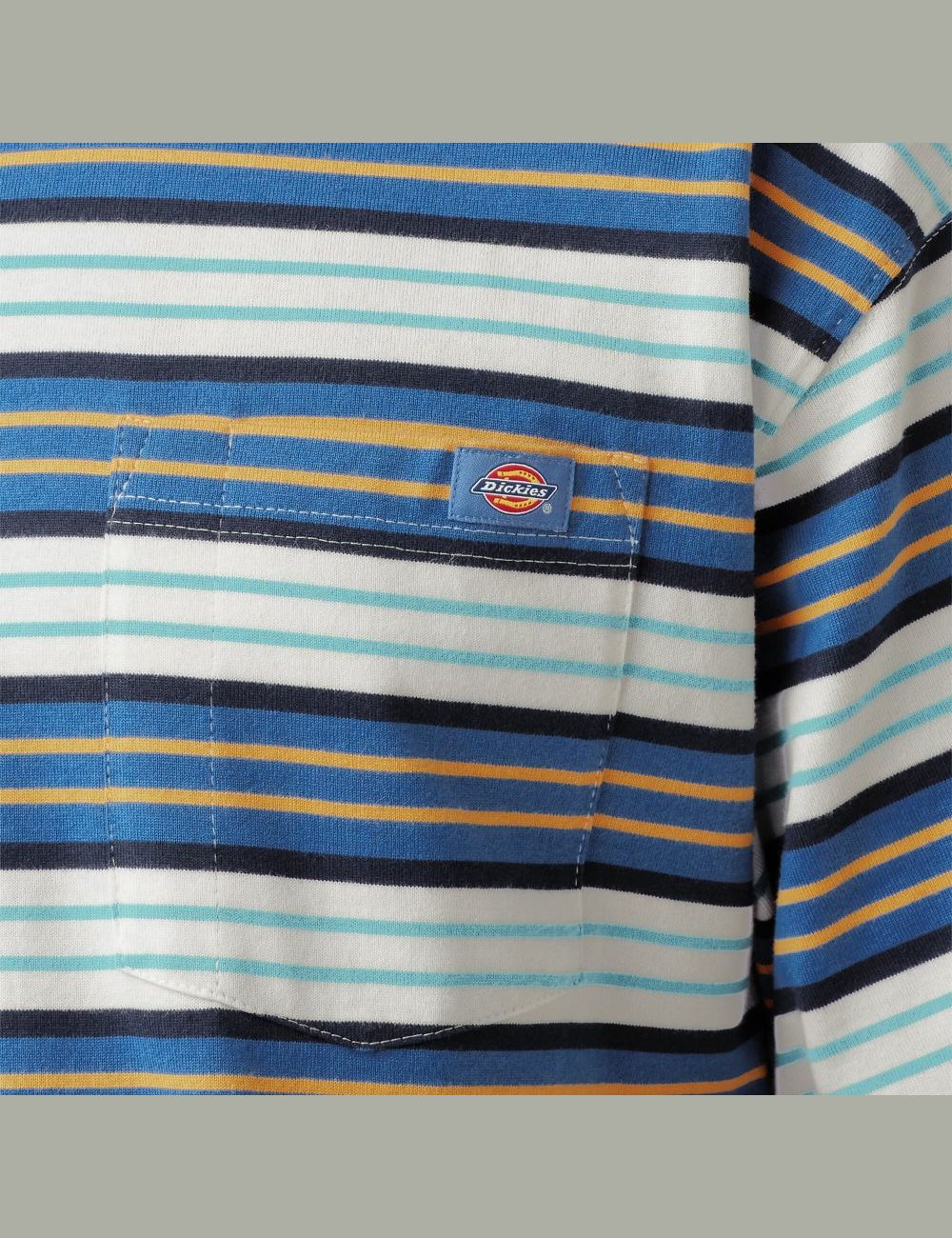 Cobalt Stripe Dickies Relaxed Fit Striped Pocket T-Shirts | 982YMABHC