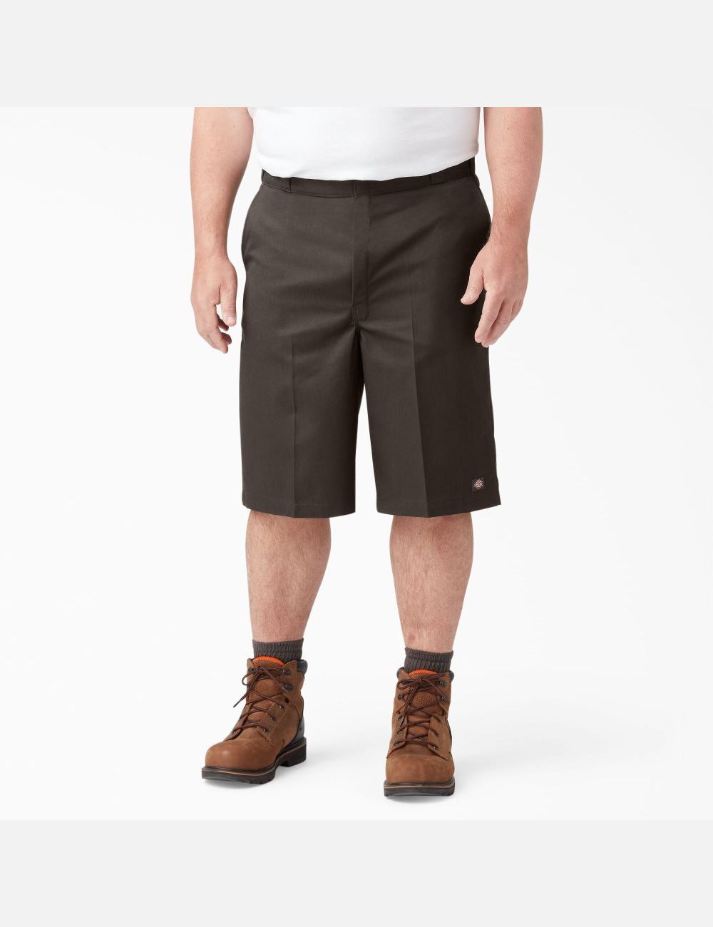 Dark Brown Dickies Loose Fit Flat Front Shorts | 501GBDFZU