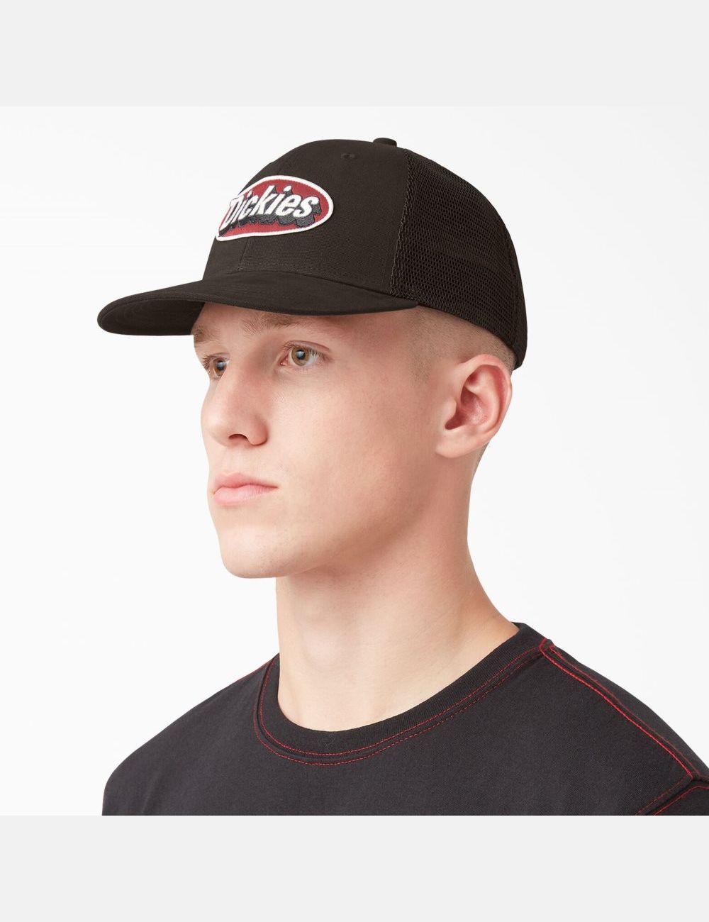 Dark Brown Dickies Patch Logo Trucker Hats | 576JPGACE