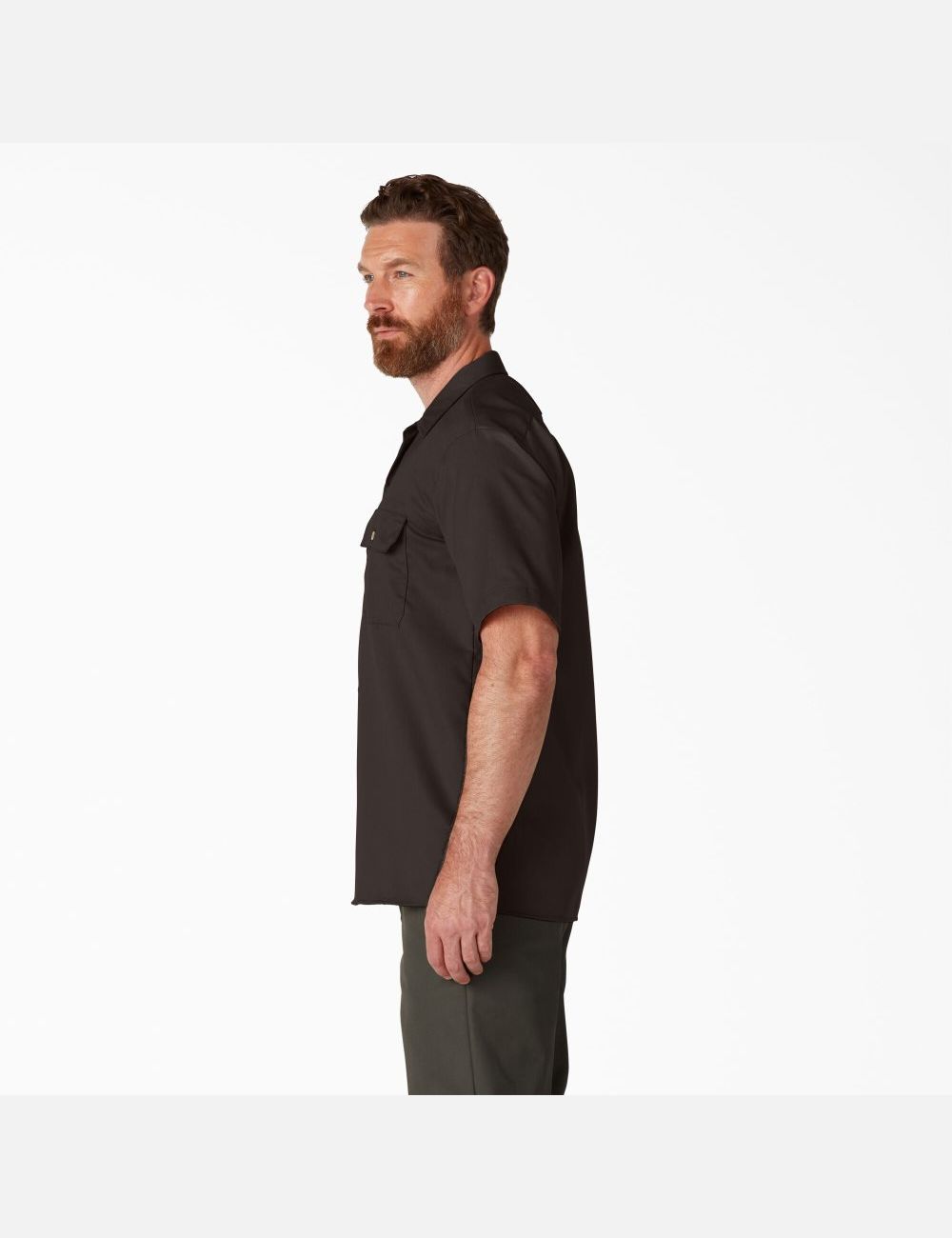 Dark Brown Dickies Short Sleeve Shirts | 694GBVQWS