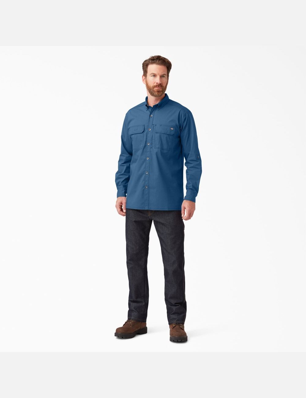 Dark Denim Dickies DuraTech Ranger Ripstop Work Shirts | 367RKHGZM