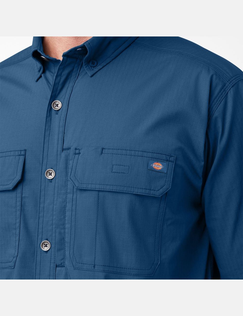 Dark Denim Dickies DuraTech Ranger Ripstop Work Shirts | 367RKHGZM