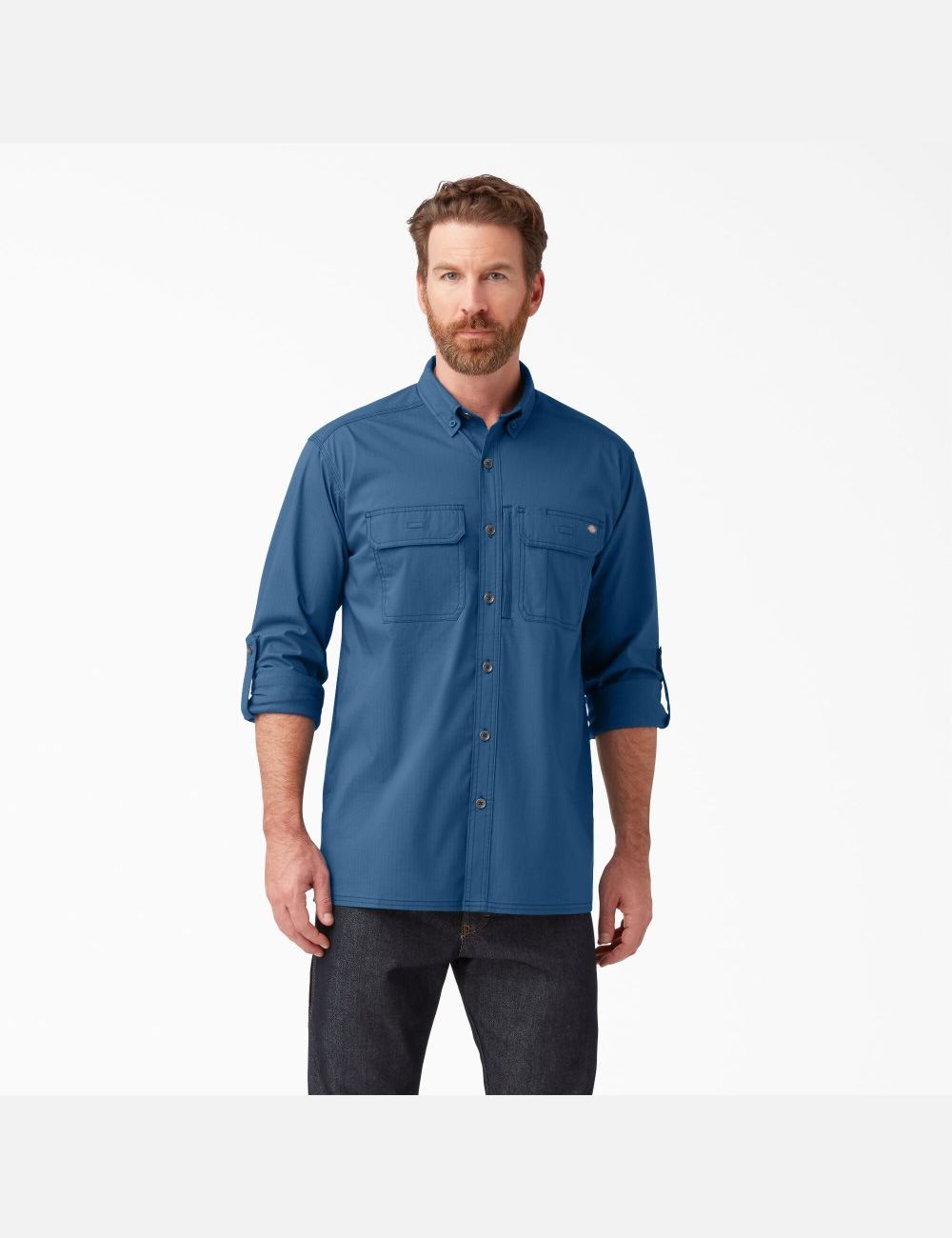 Dark Denim Dickies DuraTech Ranger Ripstop Work Shirts | 367RKHGZM