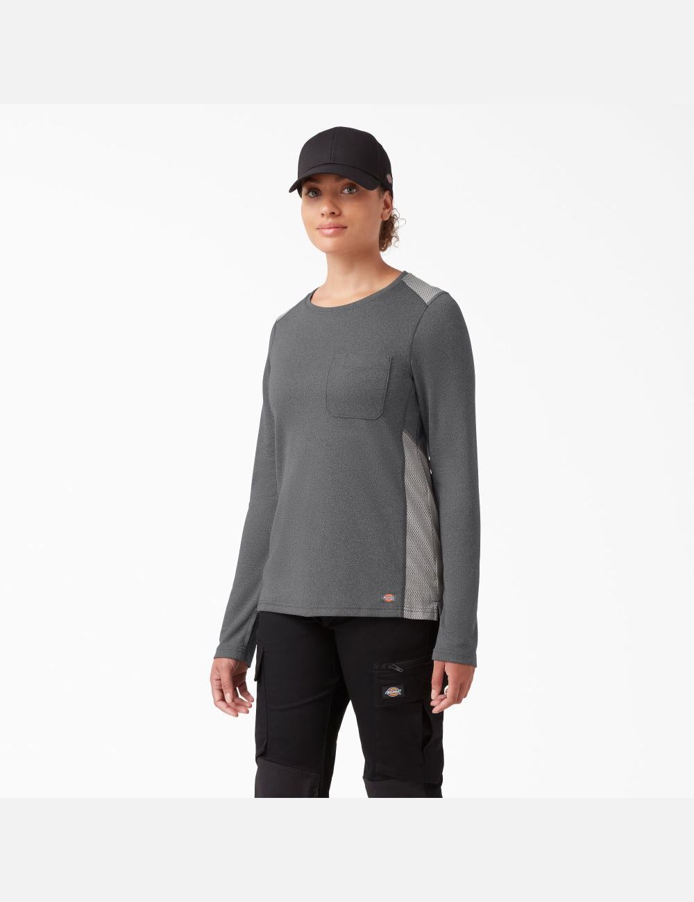 Dark Gray Heather Dickies Temp-iQ 365 Long Sleeve T-Shirts | 372VLOGZC