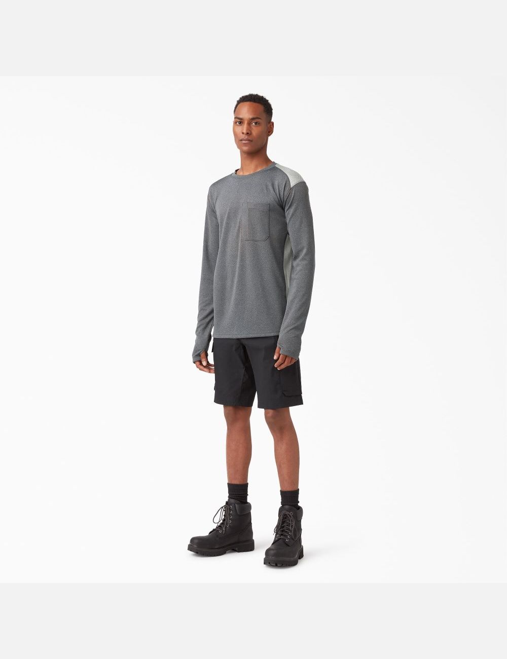 Dark Gray Heather Dickies Temp-iQ 365 Long Sleeve T-Shirts | 587HIRDUC