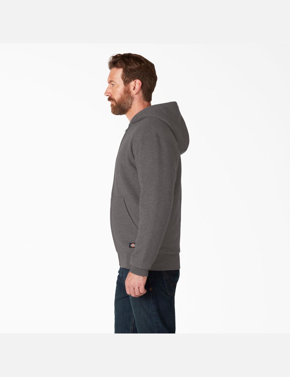 Dark Heather Gray Dickies High Pile Fleece Lined Full Zip Hoodies | 781ZCHXYK