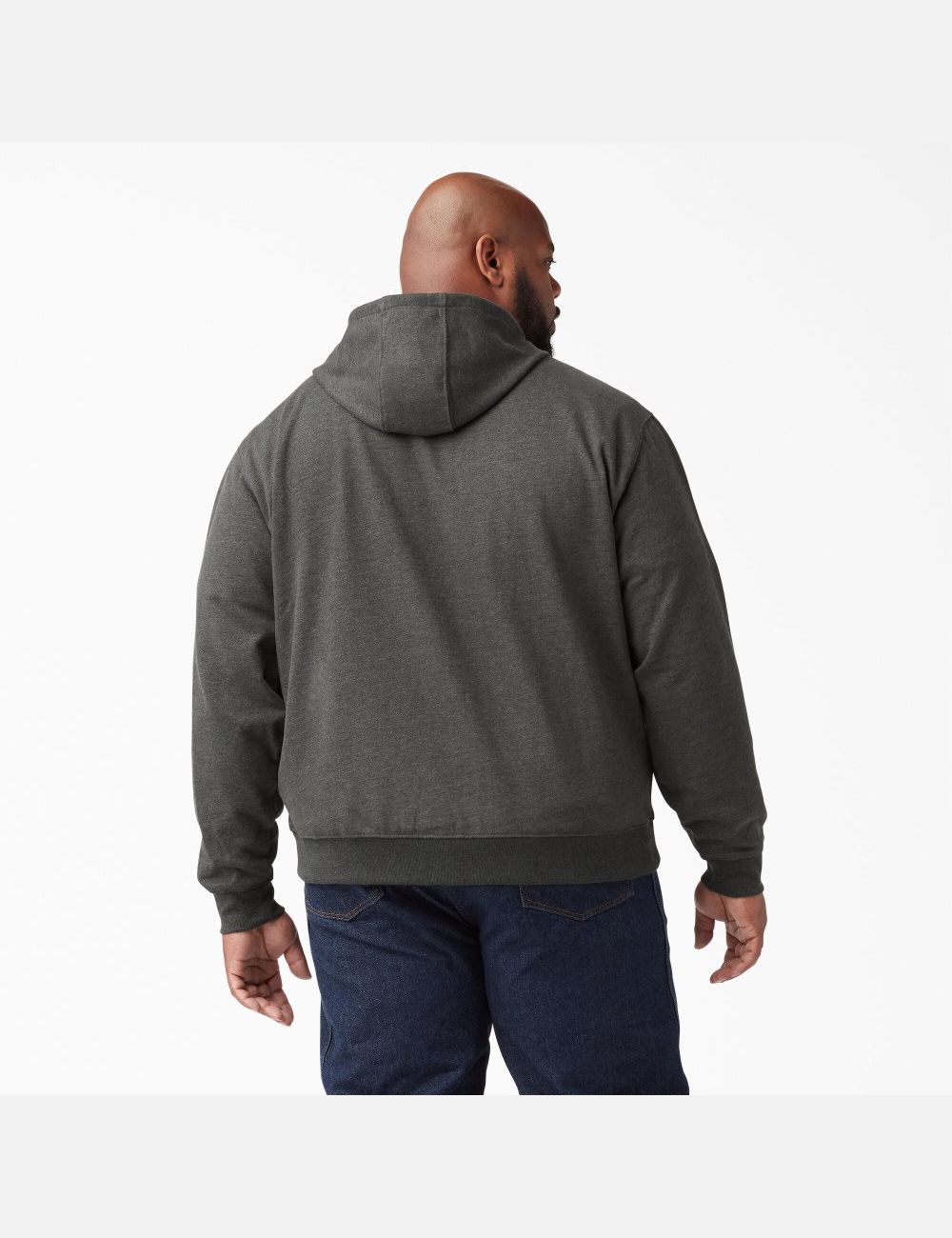 Dark Heather Gray Dickies Midweight Fleece Zip Hoodies | 894QSFEWK