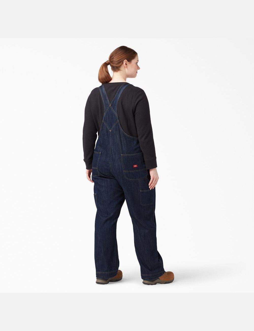 Dark Indigo Dickies Plus Relaxed Fit Straight Leg Bib Overalls | 684HAVSLQ