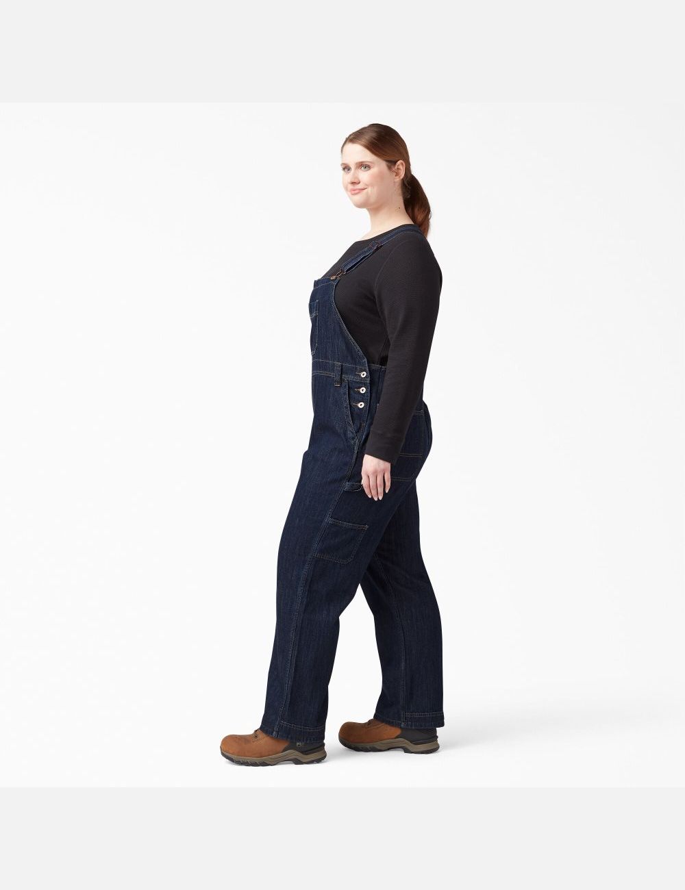 Dark Indigo Dickies Plus Relaxed Fit Straight Leg Bib Overalls | 684HAVSLQ