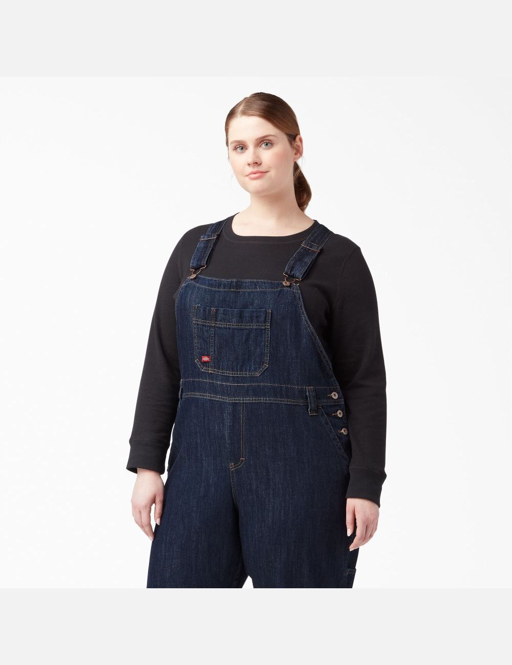 Dark Indigo Dickies Plus Relaxed Fit Straight Leg Bib Overalls | 684HAVSLQ