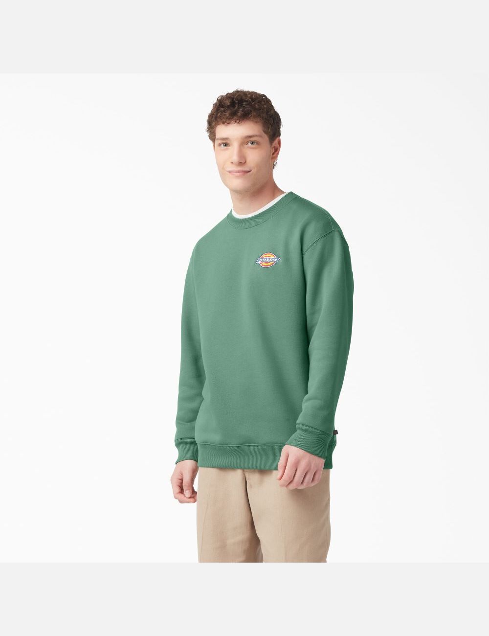 Dark Ivy Dickies Fleece Embroidered Chest Sweatshirts | 108BEADIQ