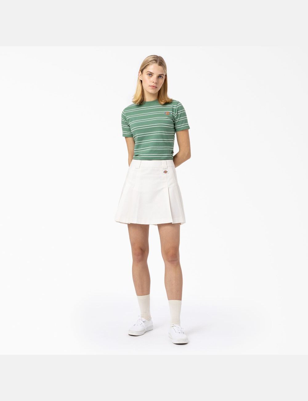 Dark Ivy Dickies Westover Stripe Short Sleeve T-Shirts | 743WQLMOA