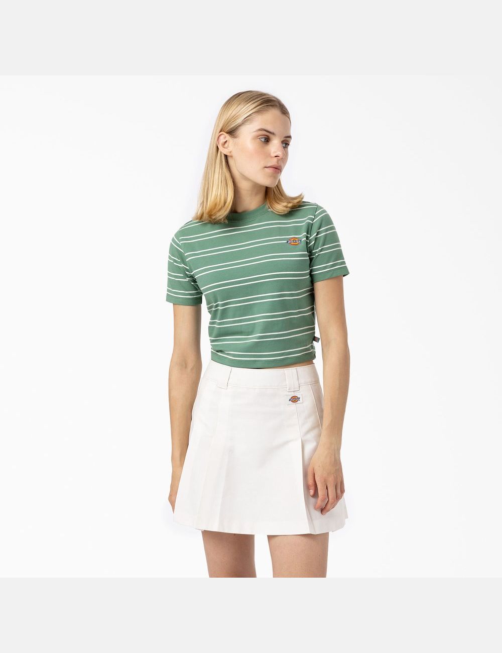 Dark Ivy Dickies Westover Stripe Short Sleeve T-Shirts | 743WQLMOA