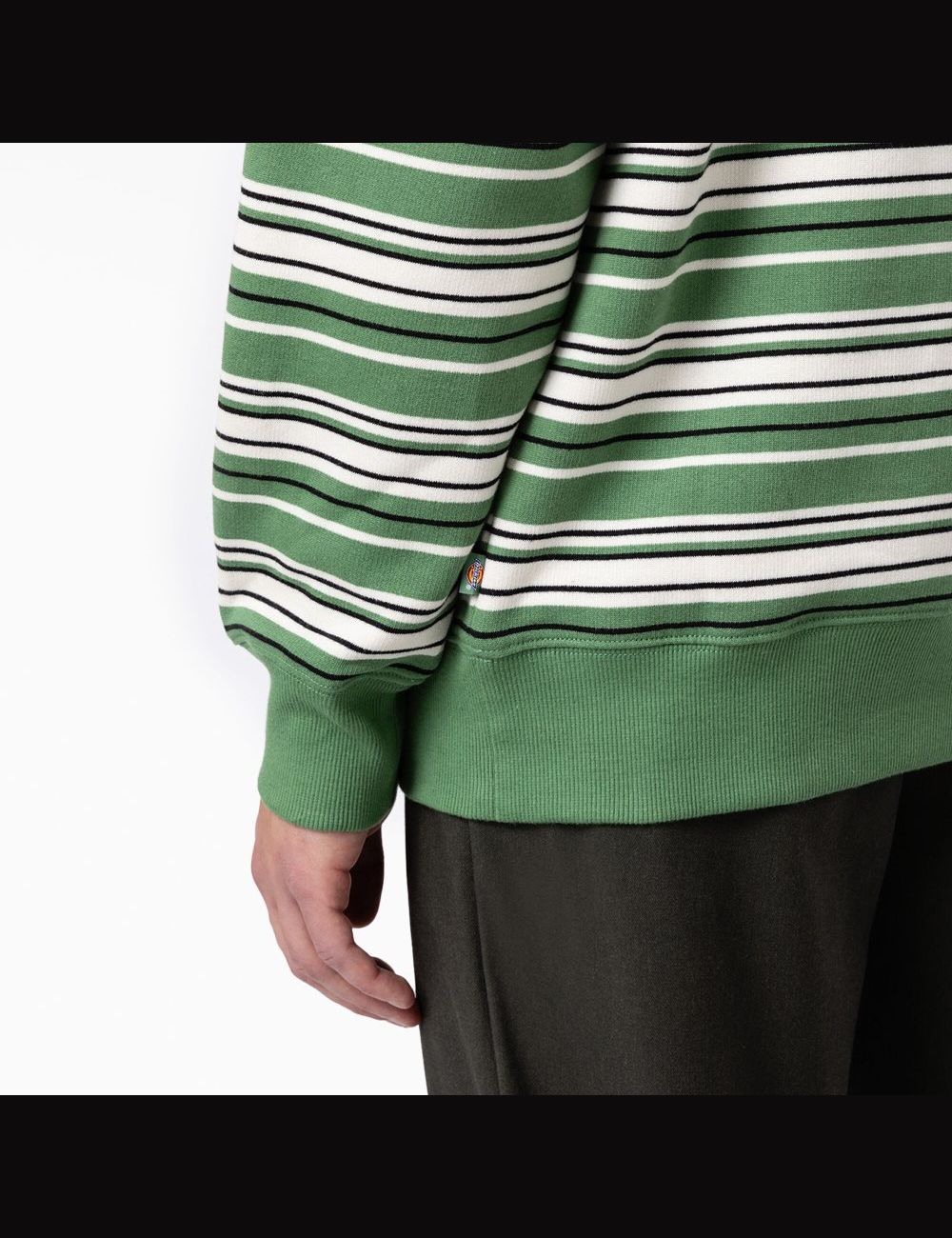 Dark Ivy Variegated Stripe Dickies Westover Striped Crew Neck Sweatshirts | 063ICXWNE