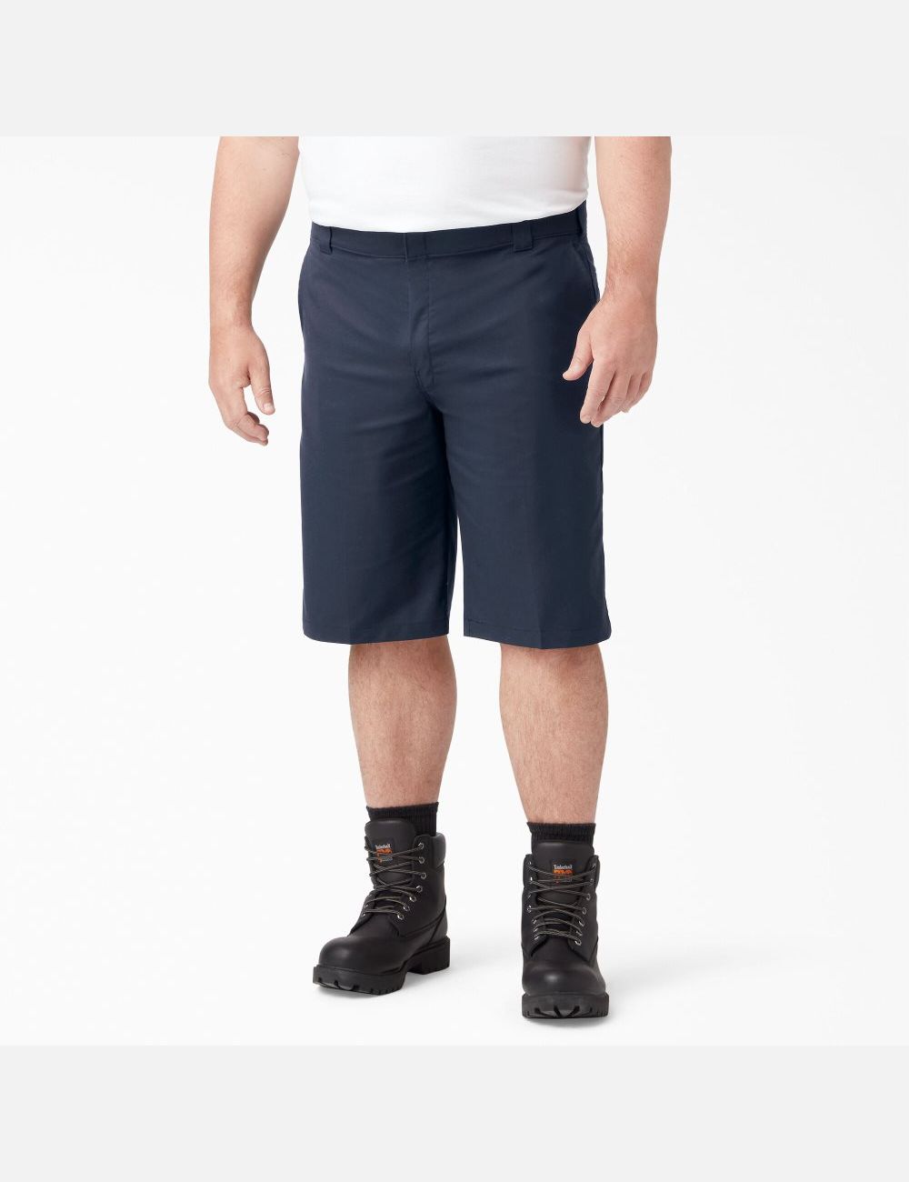 Dark Navy Dickies Cooling Active Waist Flat Front Shorts | 024ULIJPB