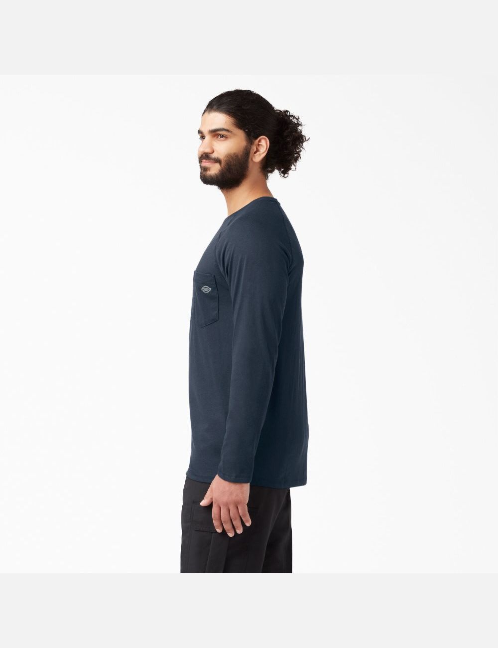 Dark Navy Dickies Cooling Long Sleeve Shirts | 275HWJZIN