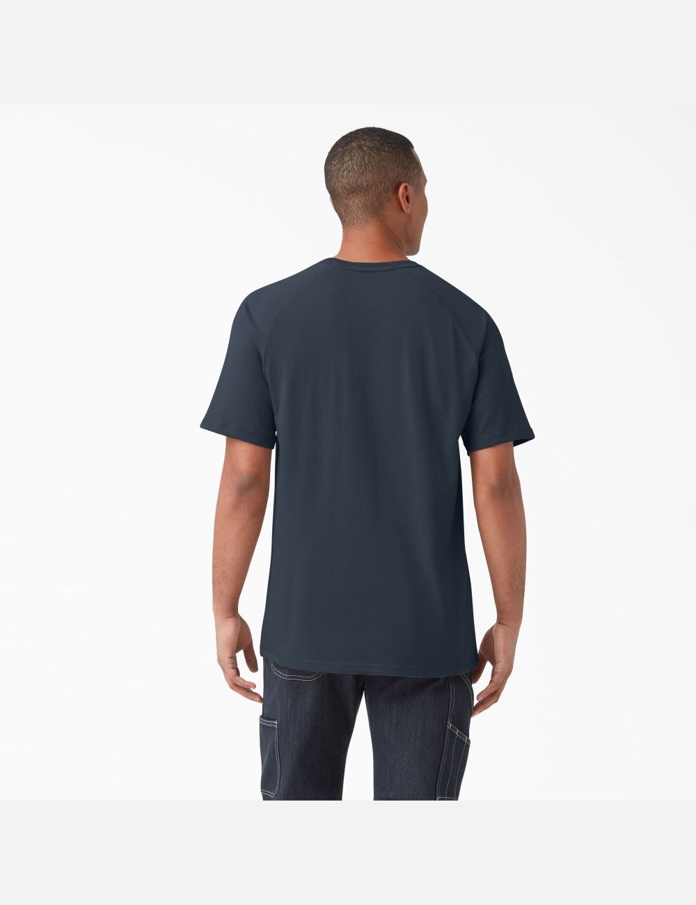 Dark Navy Dickies Cooling Short Sleeve Shirts | 517XWTJKL