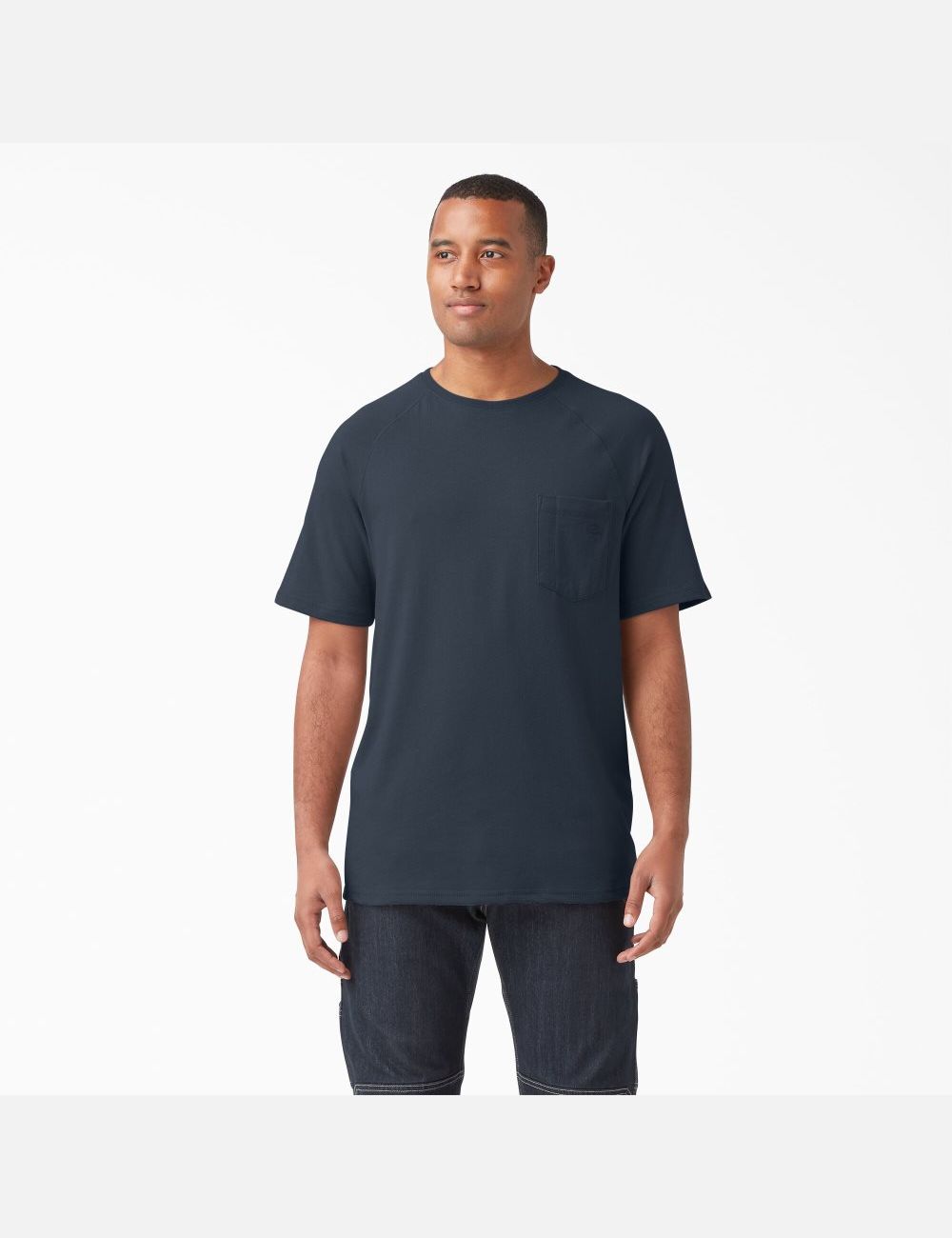 Dark Navy Dickies Cooling Short Sleeve Shirts | 517XWTJKL