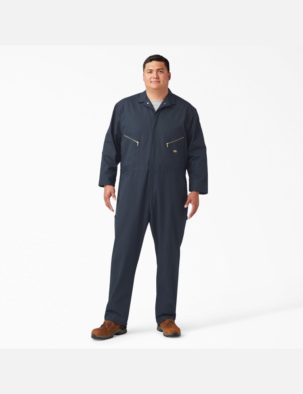 Dark Navy Dickies Deluxe Blended Long Sleeve Coveralls & Overalls | 134JTXBYM