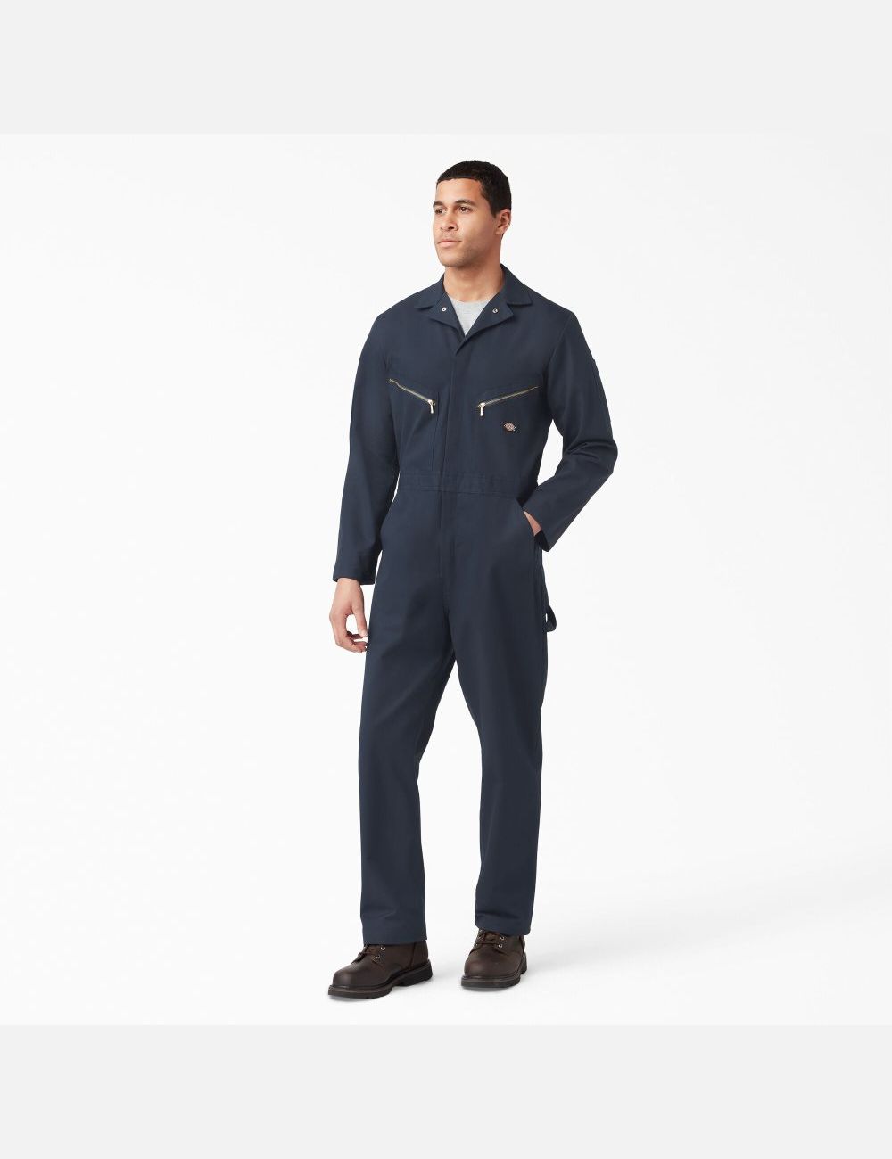 Dark Navy Dickies Deluxe Blended Long Sleeve Coveralls & Overalls | 134JTXBYM