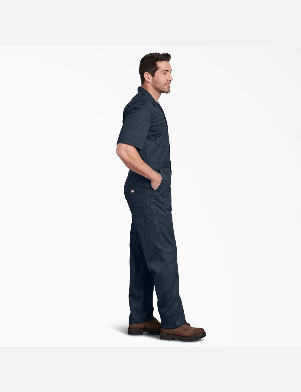 Dark Navy Dickies FLEX Short Sleeve Coveralls | 126DNAYVX