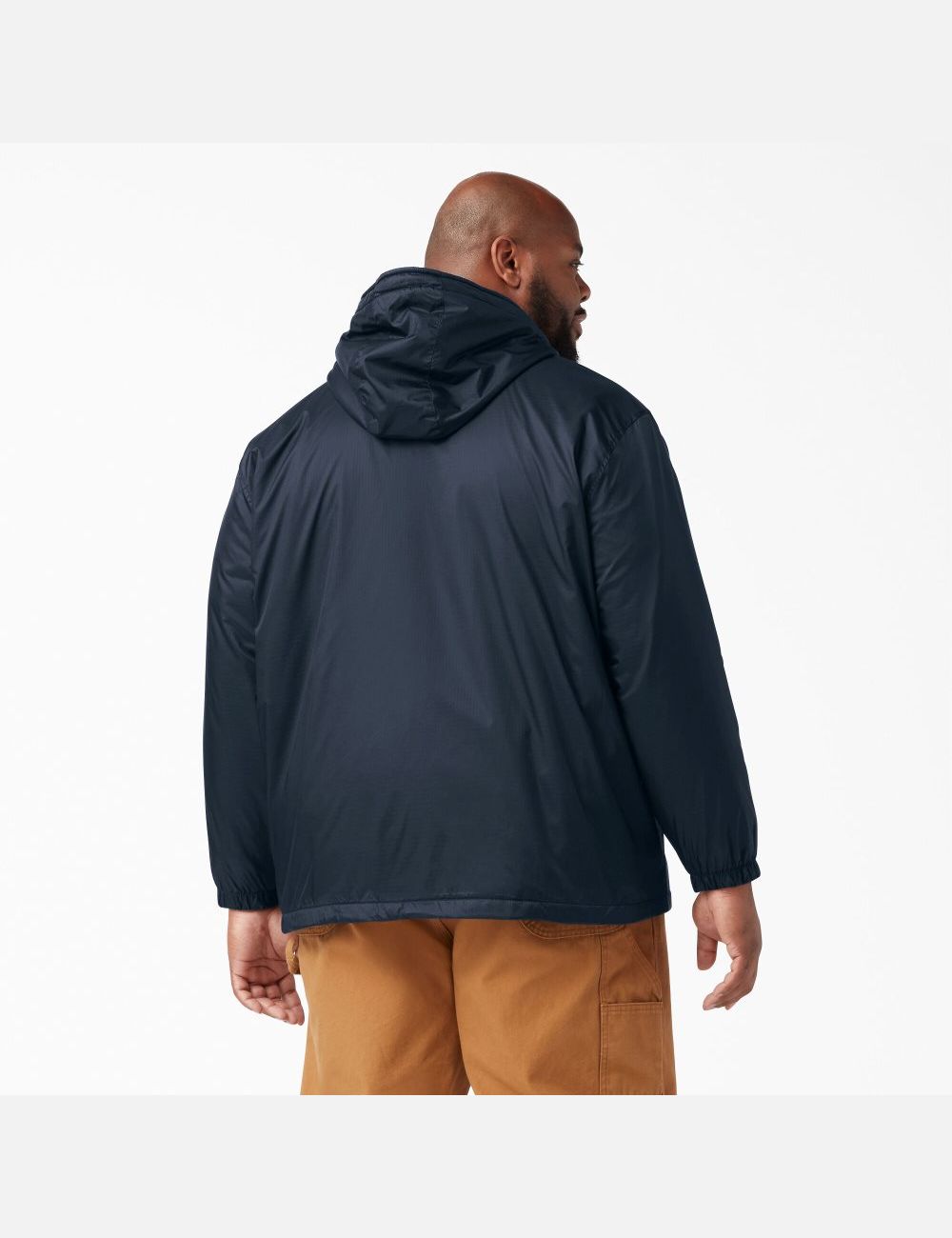 Dark Navy Dickies Fleece Lined Nylon Hooded Coats & Jackets | 413GRUJQX