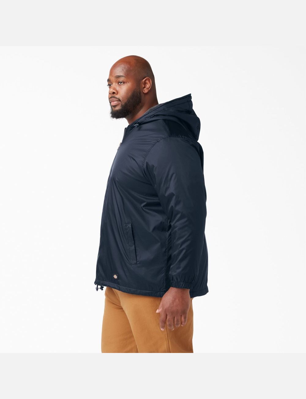 Dark Navy Dickies Fleece Lined Nylon Hooded Coats & Jackets | 413GRUJQX