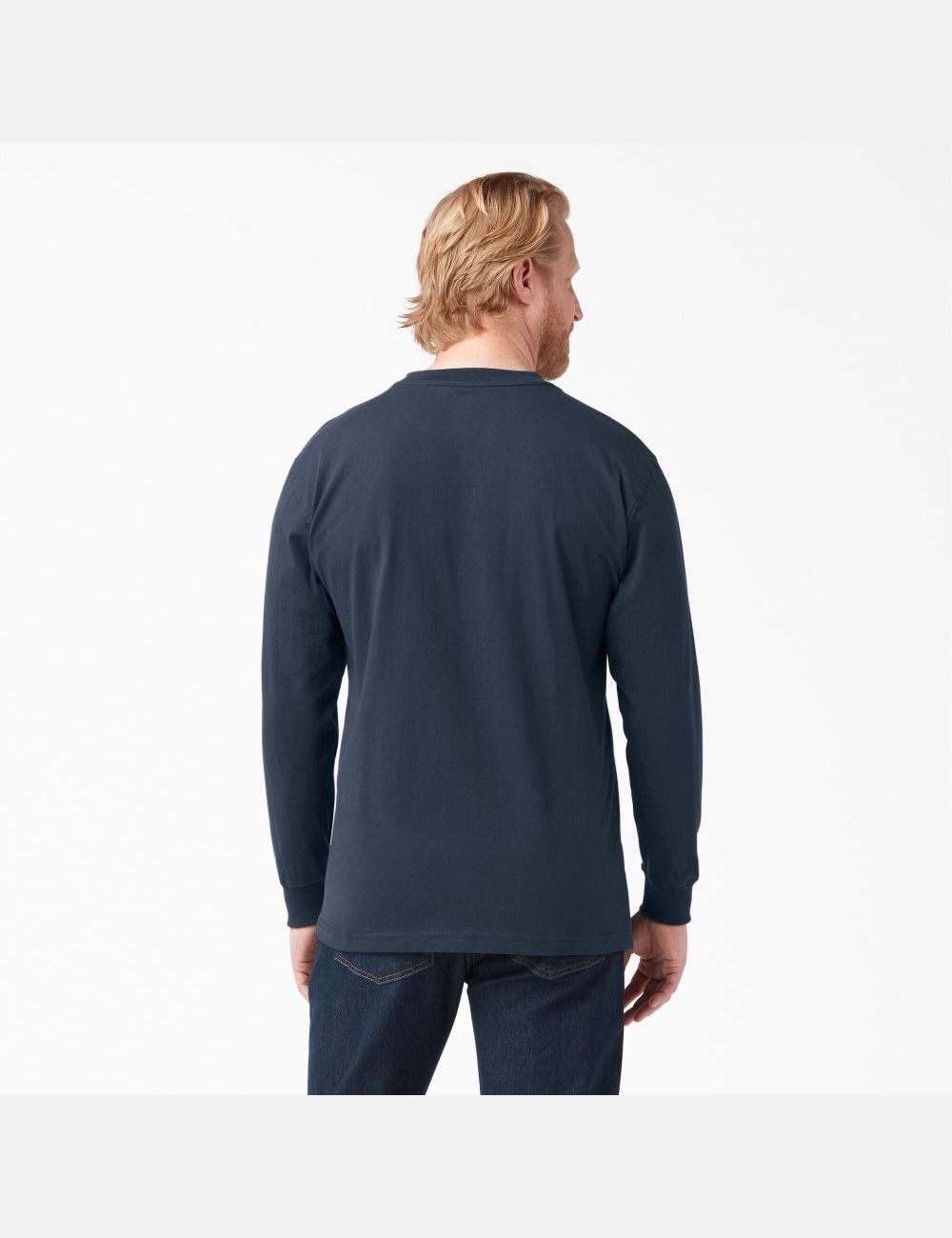 Dark Navy Dickies Heavyweight Crew Neck Shirts | 829KCYZMB