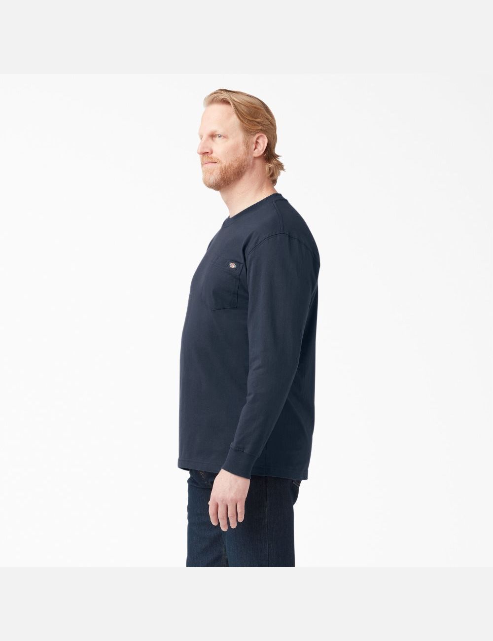 Dark Navy Dickies Heavyweight Crew Neck Shirts | 829KCYZMB