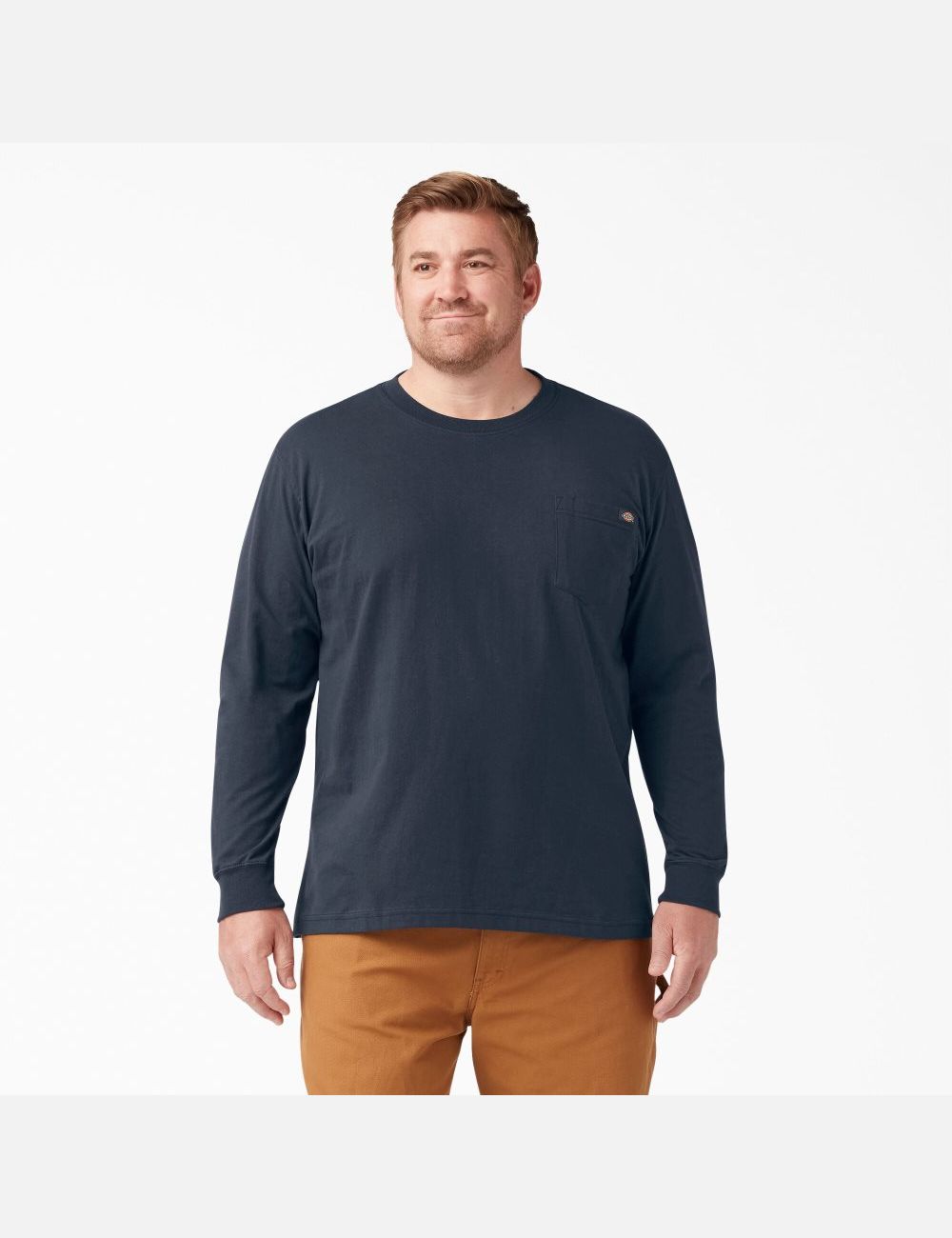 Dark Navy Dickies Heavyweight Crew Neck Shirts | 829KCYZMB