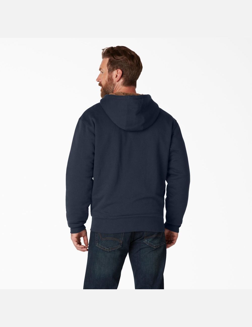 Dark Navy Dickies High Pile Fleece Lined Full Zip Hoodies | 617CVLJSU