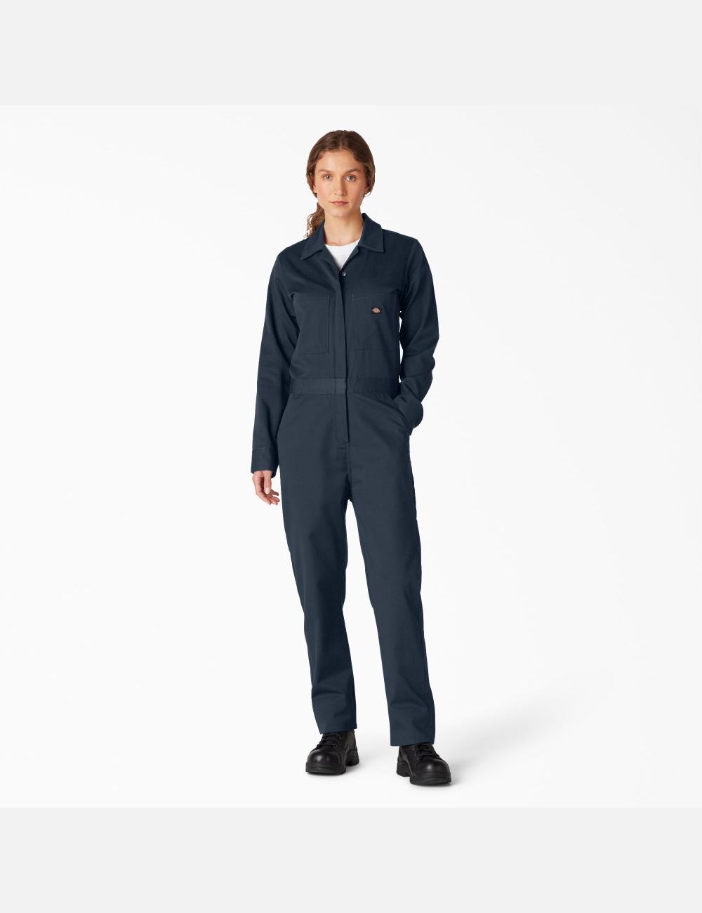 Dark Navy Dickies Long Sleeve Coveralls | 695MPKHBJ