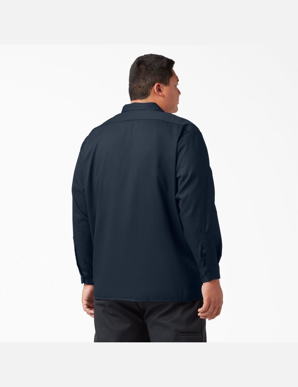 Dark Navy Dickies Long Sleeve Work Shirts | 836ADRFUC