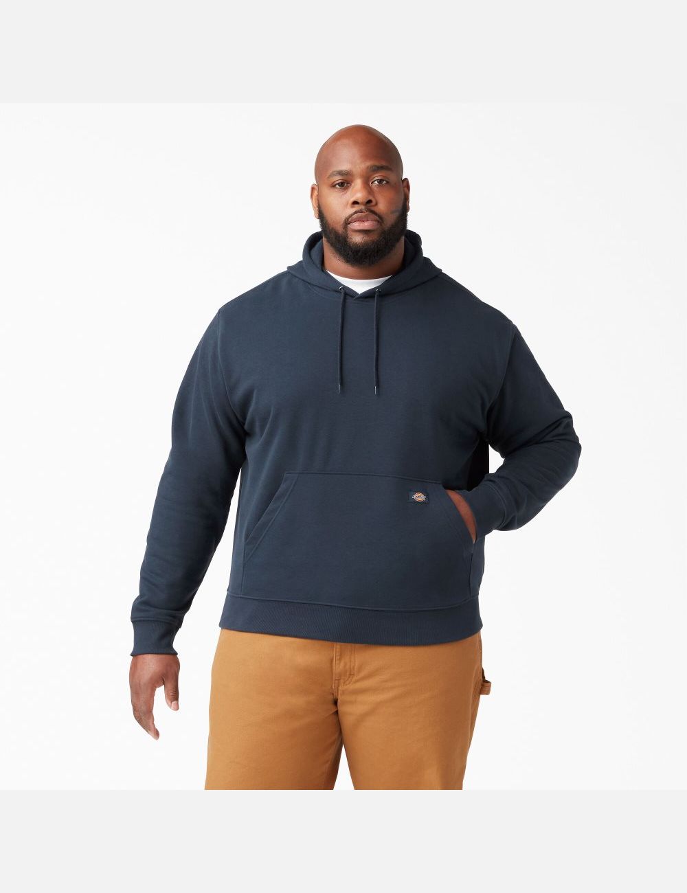 Dark Navy Dickies Midweight Fleece Hoodies | 498GLUZDE