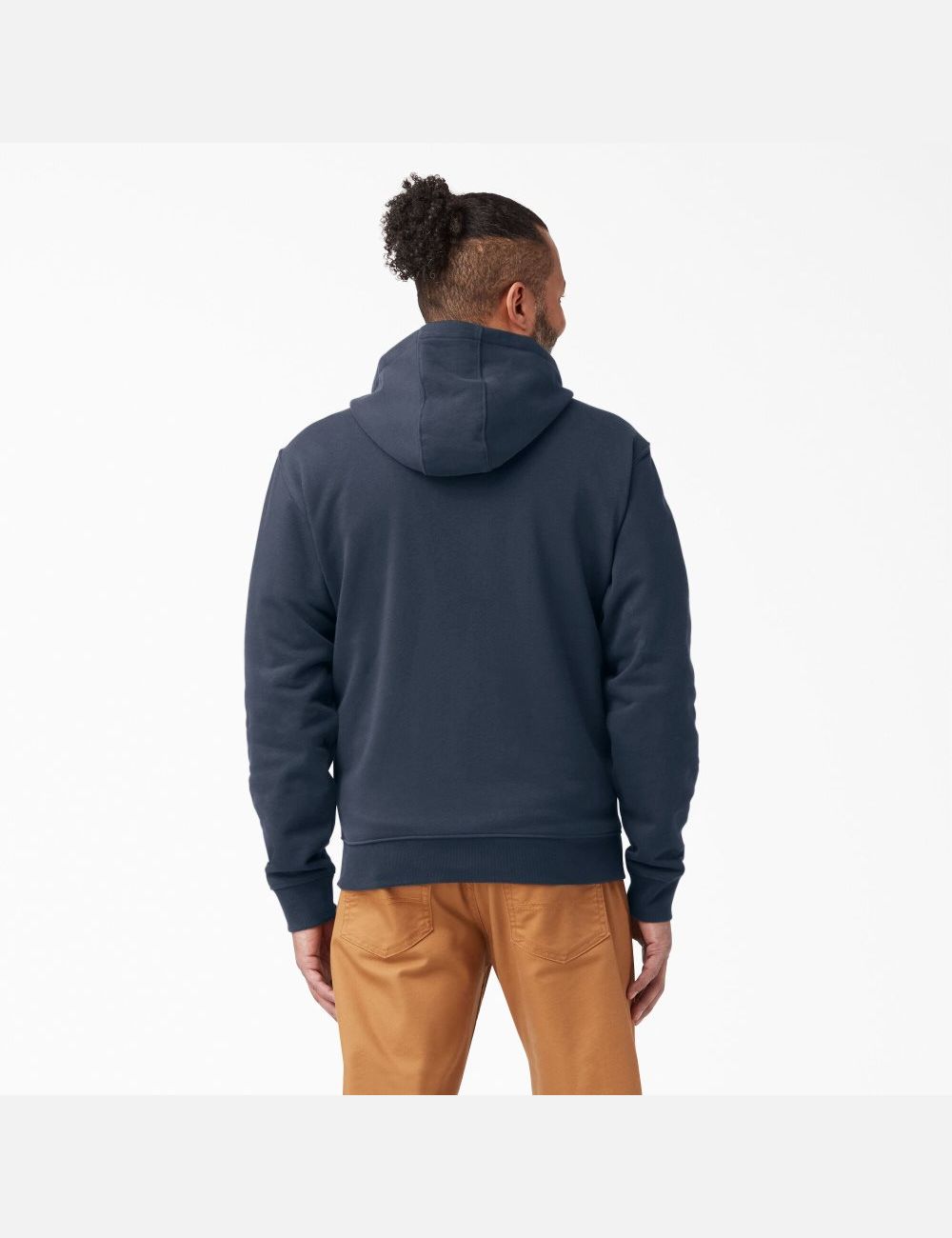 Dark Navy Dickies Midweight Fleece Zip Outerwear | 724TESYVP