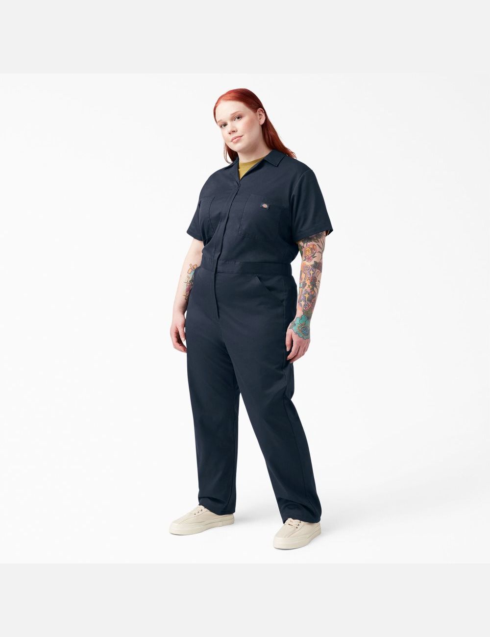 Dark Navy Dickies Plus FLEX Cooling Short Sleeve Coveralls | 340BLXFCK