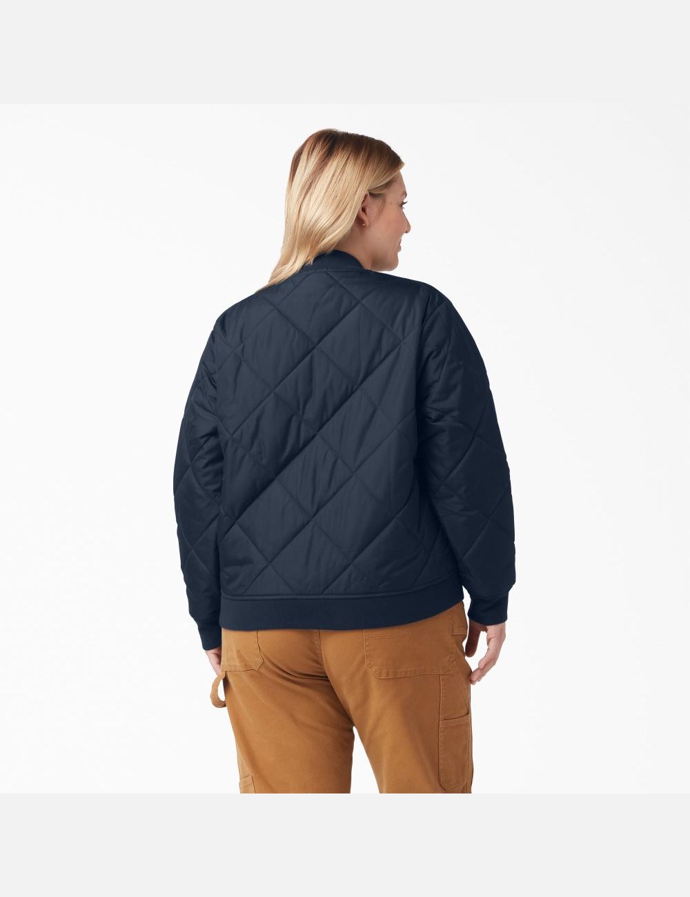 Dark Navy Dickies Plus Quilted Bomber Coats & Jackets | 195SQTGAZ