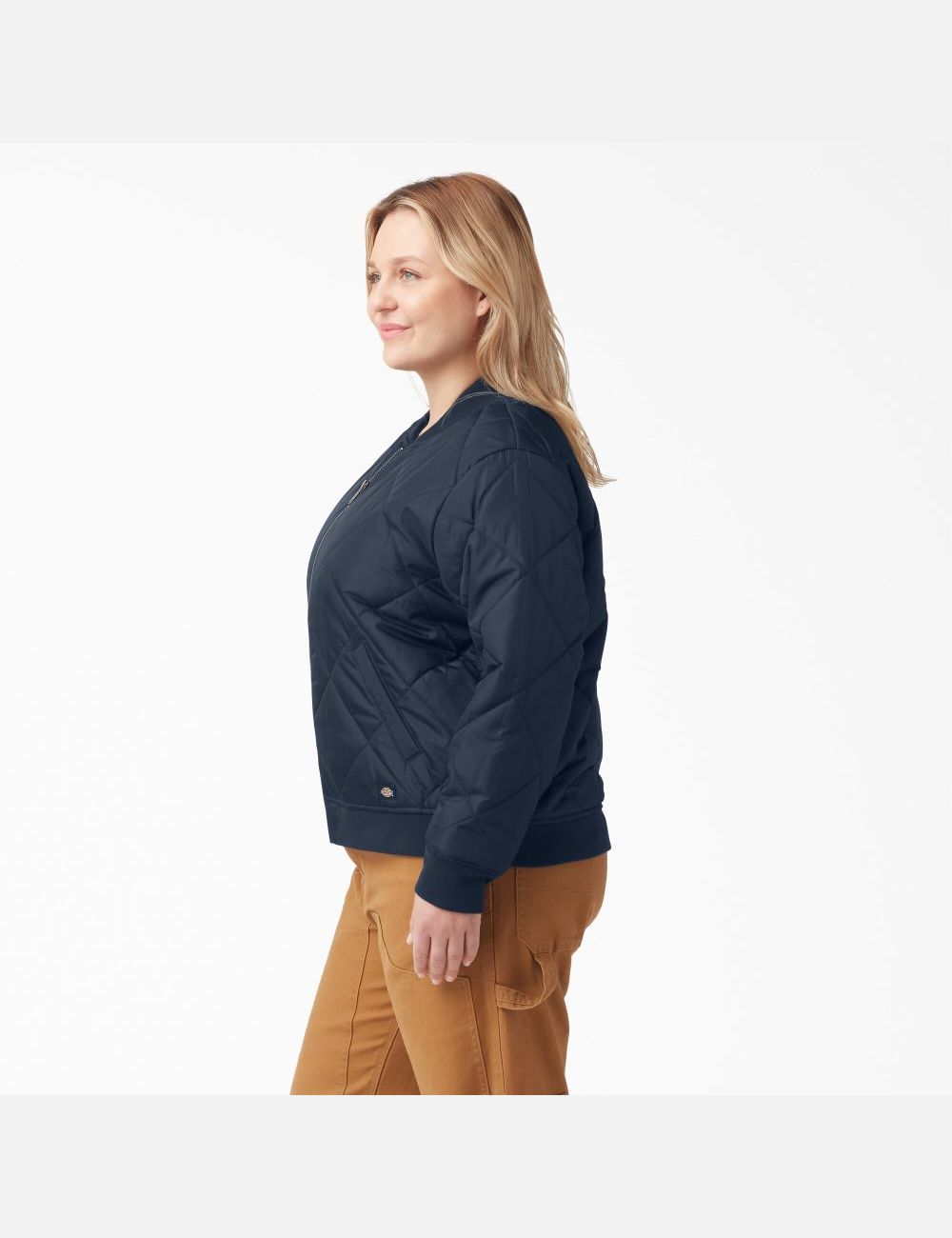 Dark Navy Dickies Plus Quilted Bomber Coats & Jackets | 195SQTGAZ