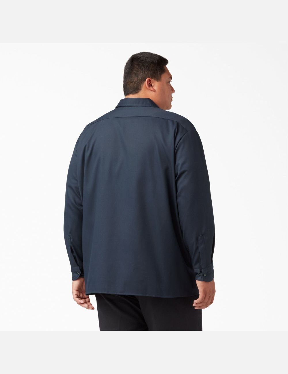 Dark Navy Dickies Relaxed Fit Long Sleeve Work Shirts | 473RBIFZM