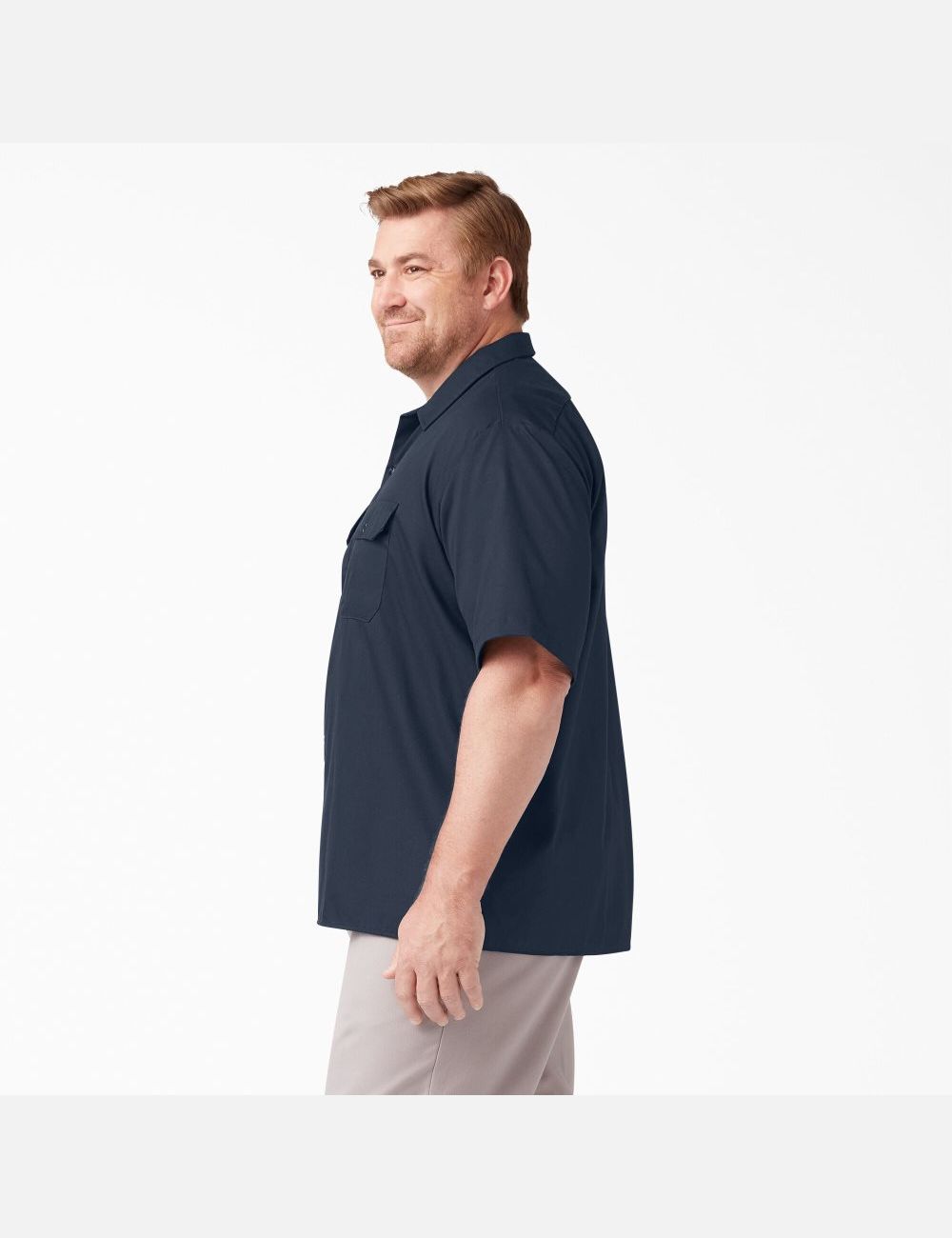 Dark Navy Dickies Relaxed Fit Short Sleeve Shirts | 593HDWQCN