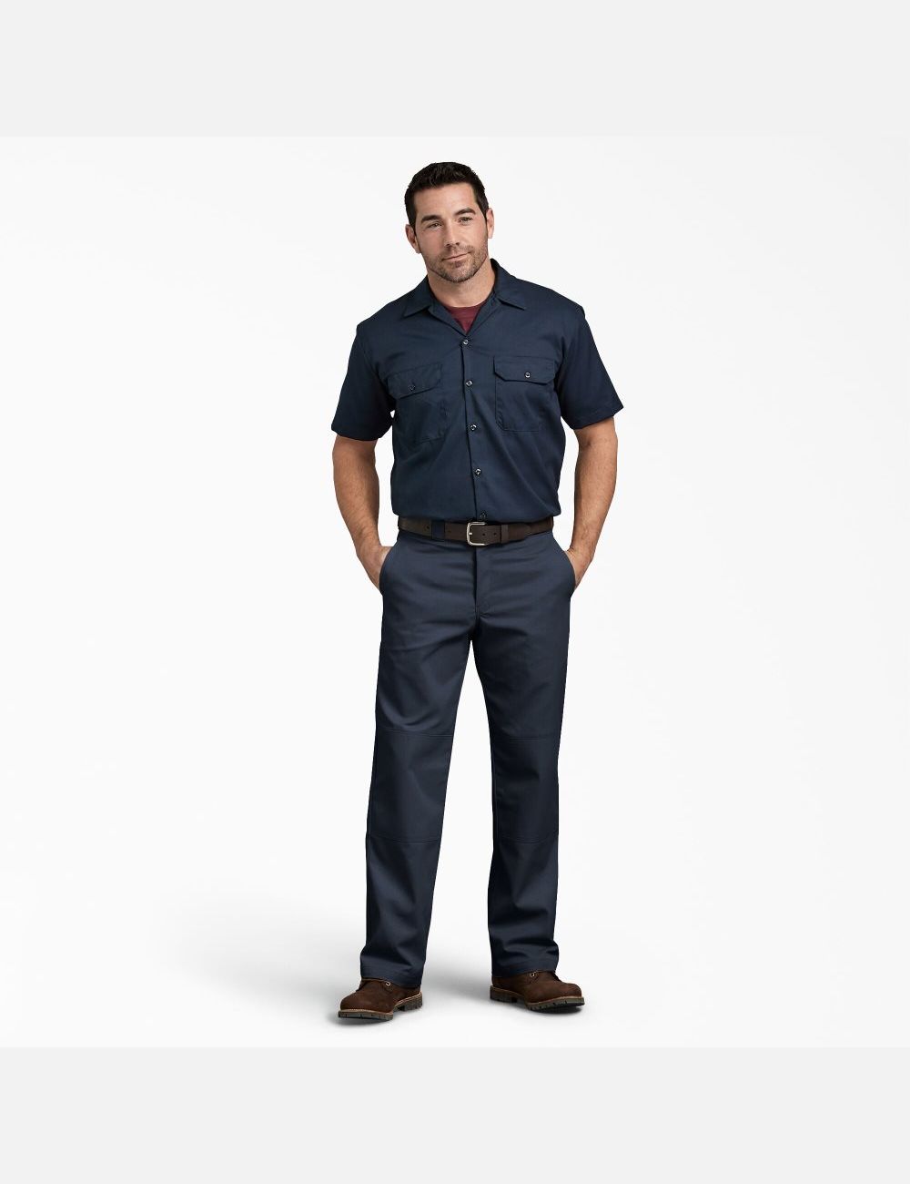 Dark Navy Dickies Relaxed Fit Straight Leg Double Knee Pants | 476UEMTDL