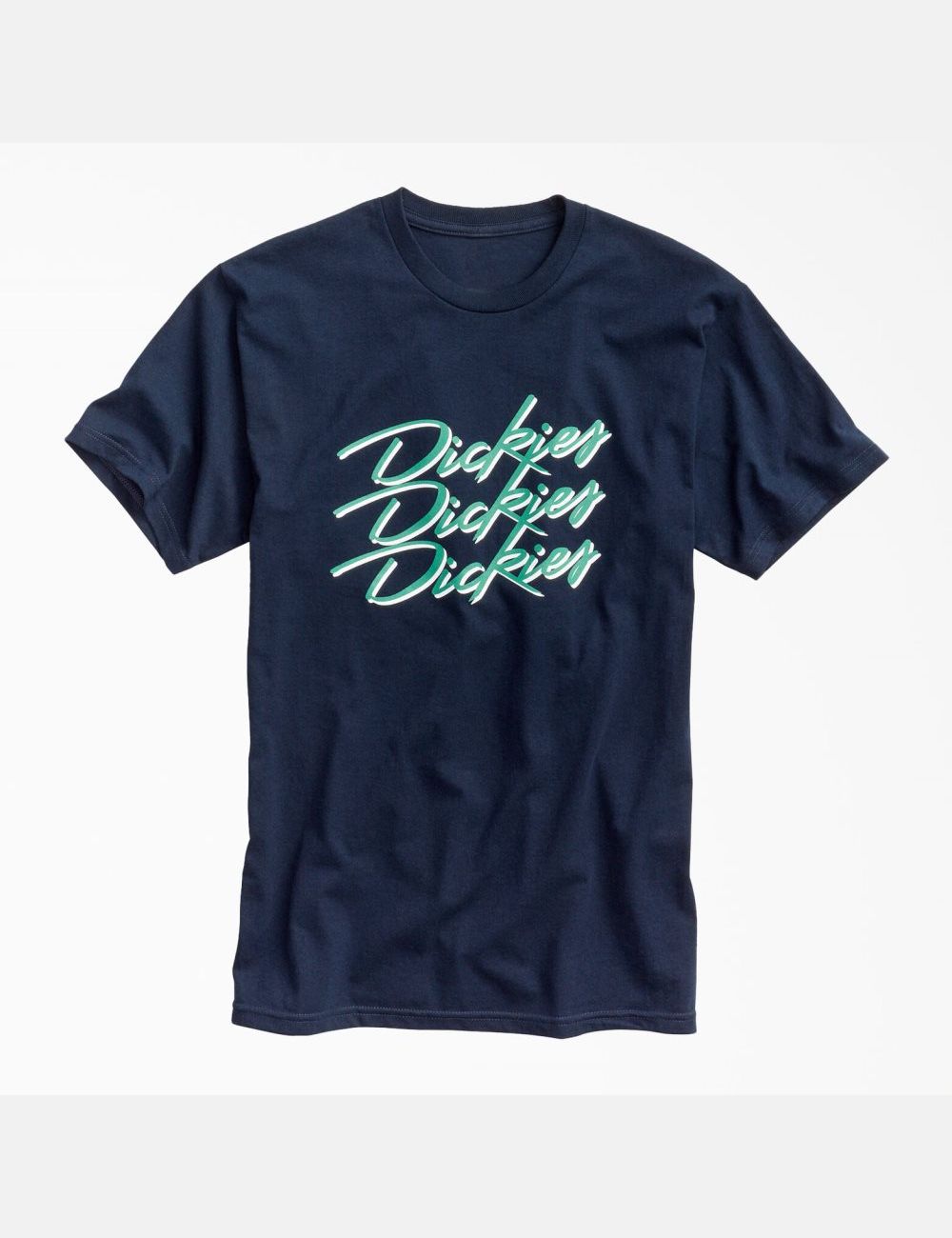 Dark Navy Dickies Retro Script Graphic T-Shirts | 726WZLIRB