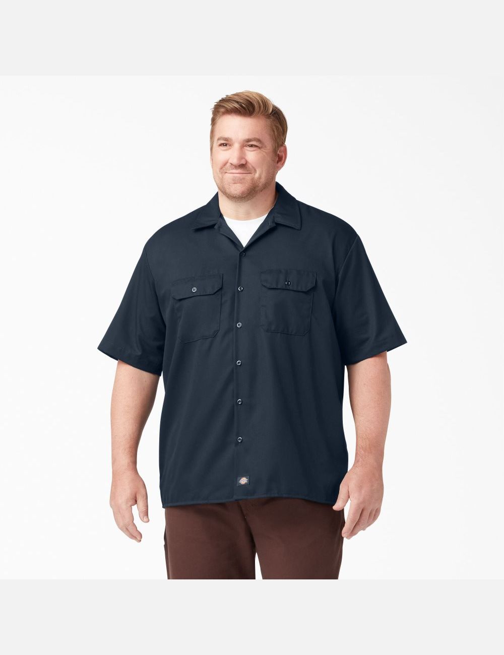 Dark Navy Dickies Short Sleeve Shirts | 895JVGPWD