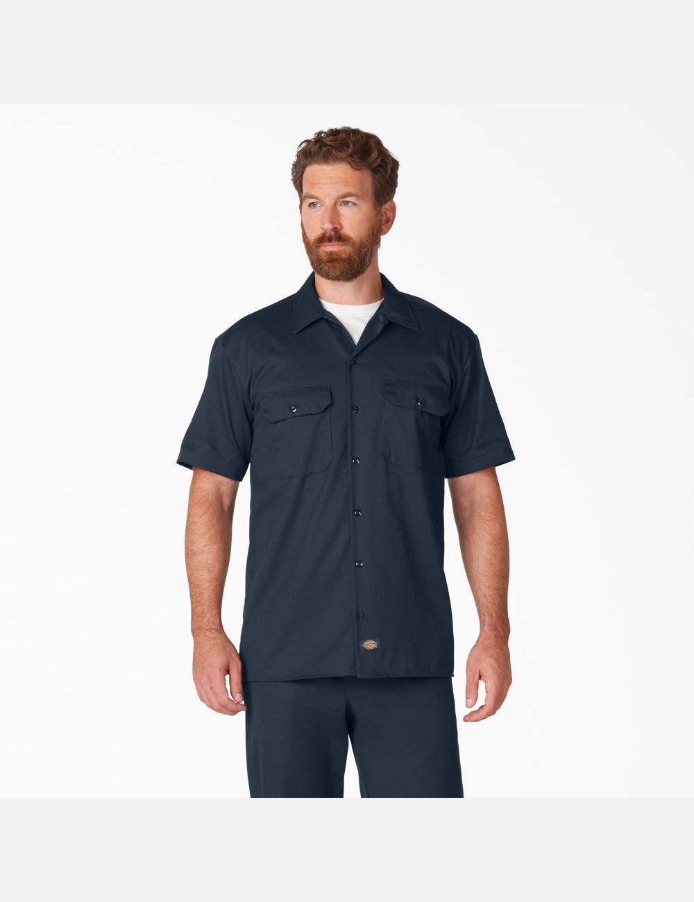 Dark Navy Dickies Short Sleeve Shirts | 895JVGPWD