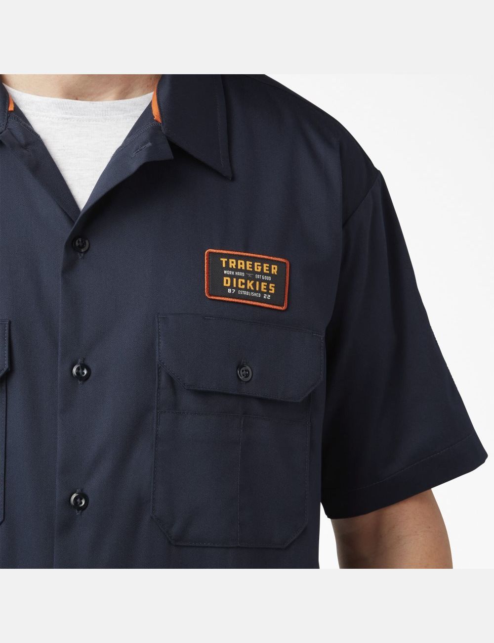 Dark Navy Dickies Traeger x Ultimate Grilling T-Shirts | 784UBYKCL