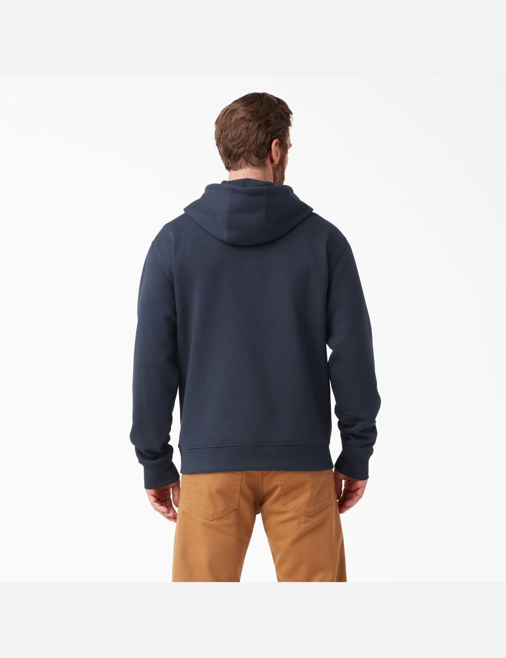 Dark Navy Dickies Water Repellent Tri-Color Logo Hoodies | 076TYRNQE